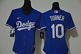Women Dodgers 10 Justin Turner Royal 2020 Nike Cool Base Jersey,baseball caps,new era cap wholesale,wholesale hats